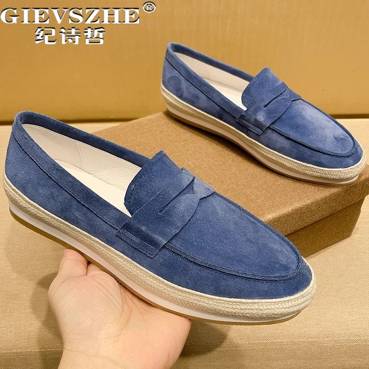 纪诗哲男鞋软底透气轻便运动鞋男款时尚潮流休闲鞋简约百搭乐福鞋