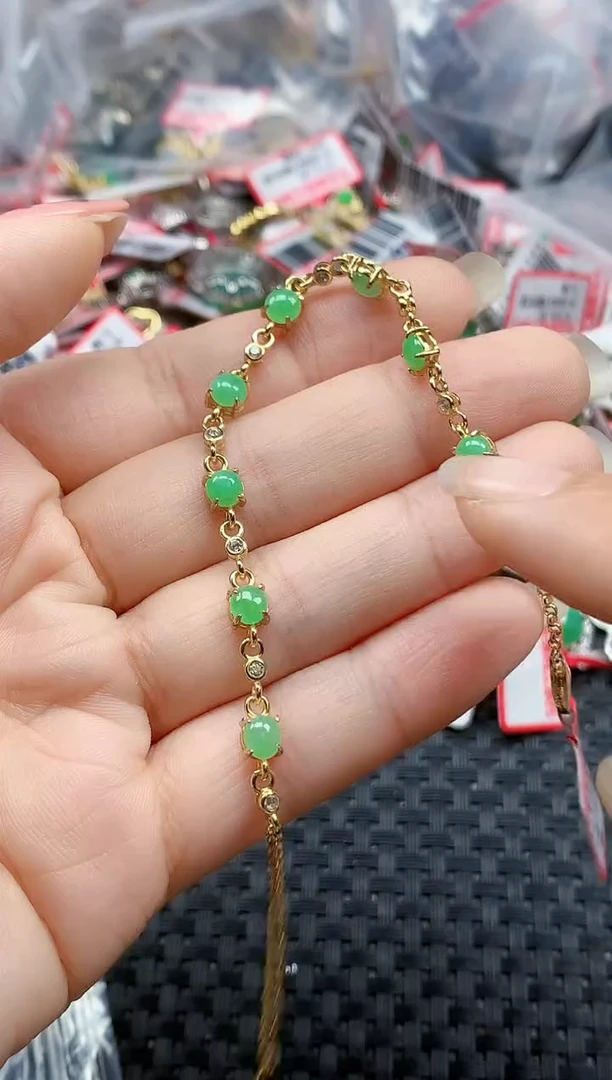 银S925镶嵌戒指翡翠天然A货缅甸翡翠