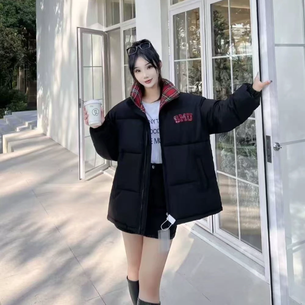 003贴布字母女士棉服