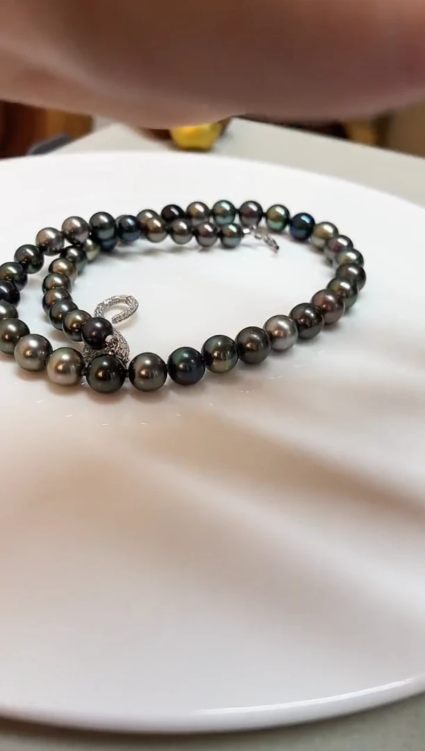 银S925镶嵌颈饰海水珍珠8-10mm