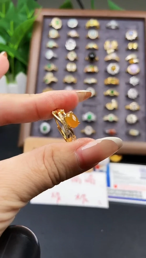 银S925镶嵌戒指翡翠12