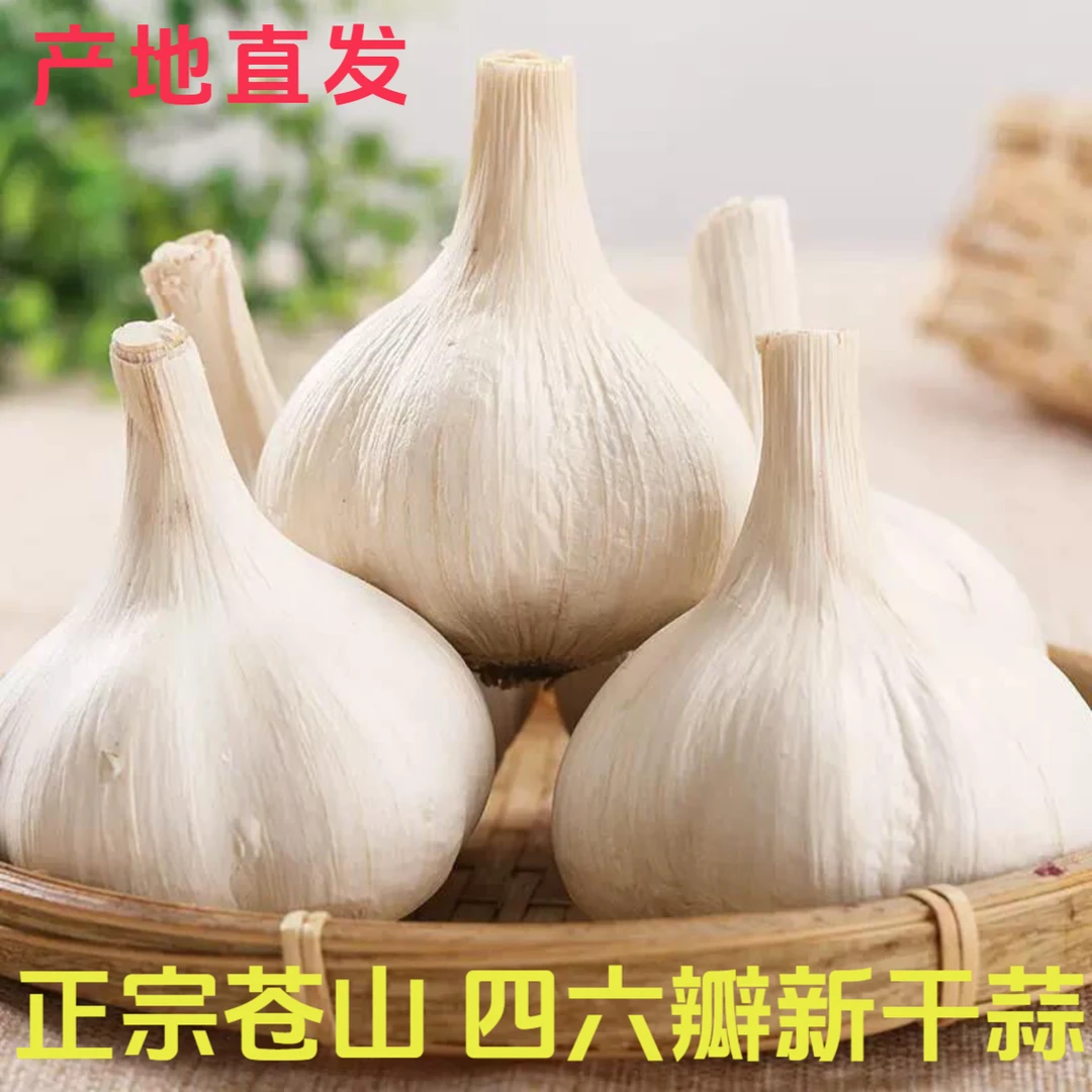 【正宗】山东苍山四六瓣老品种粘辣白皮大蒜新蒜干蒜自种可做蒜种