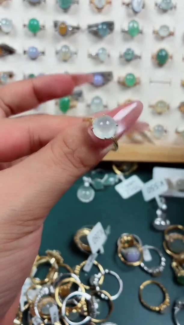 银S925镶嵌戒指翡翠.