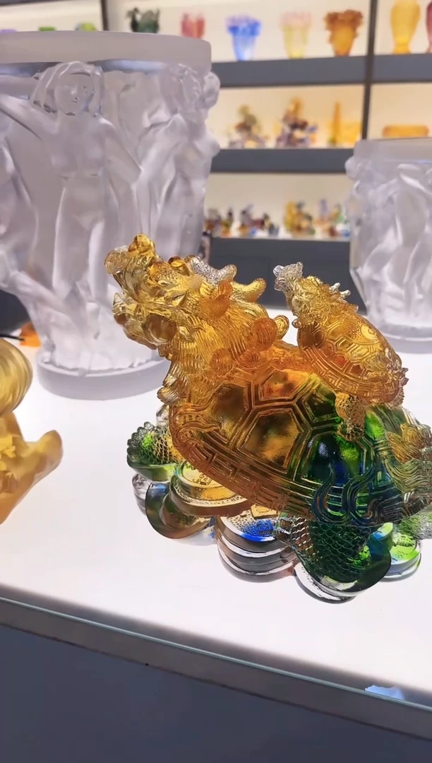 手工艺品琉璃大号母子龙龟