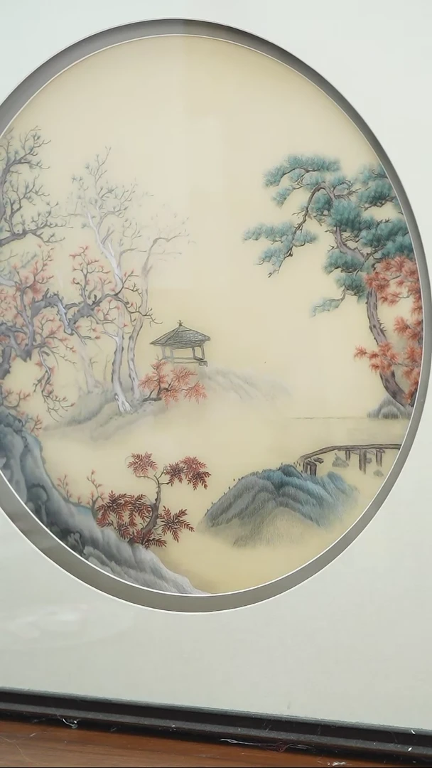 吉晓花 古山水刺绣