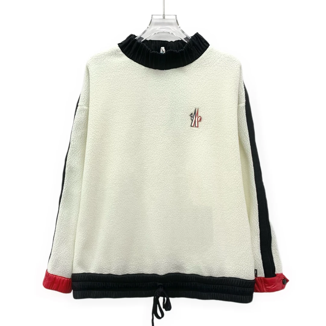 99新 MONCLER  IW0496  Maglia系列 徽标刺绣颗粒绒卫衣 S码