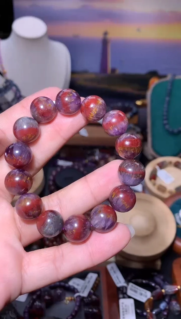 未镶嵌珠宝半成品水晶极光四色圆珠手串