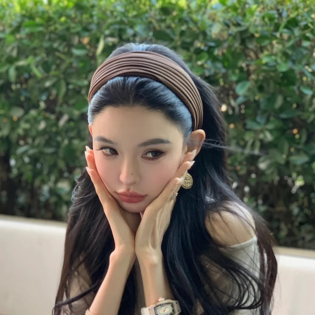 复古高端大气宽边褶皱发箍轻奢老钱风气质高颅顶头箍发卡女发饰潮