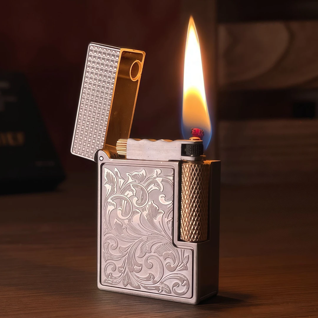 CHIEF/首领新款经典双面精雕复古唐草高储打火机高颜值男生礼物