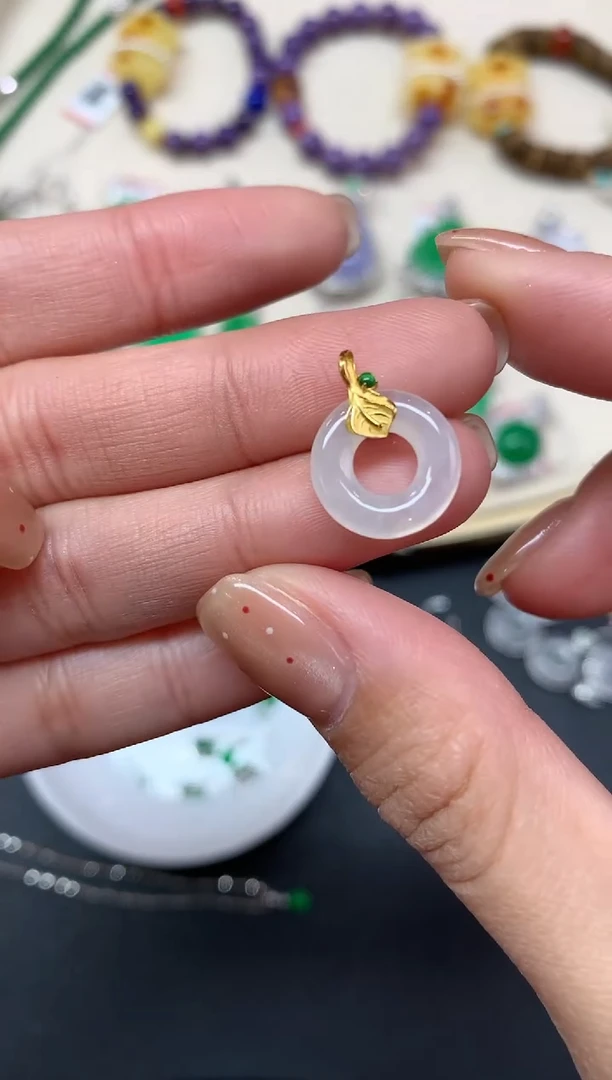 【闪购商品】翡翠吊坠(不含链)18K金镶嵌吊坠a263|198