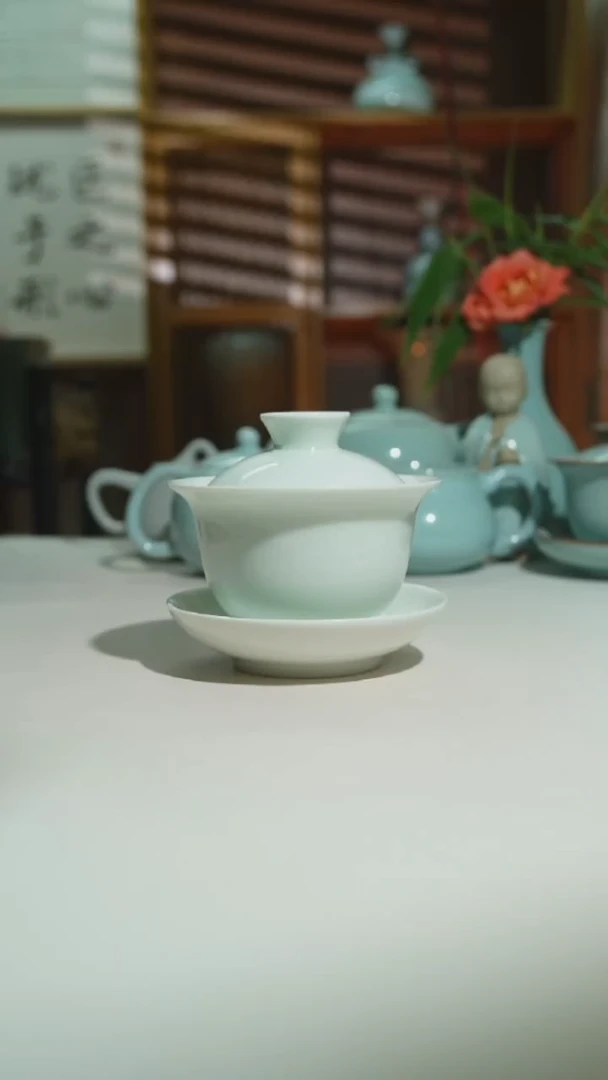 珑匠玉清玉兰盖碗二级