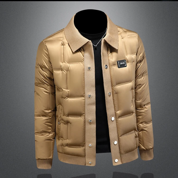 TANVIKENGD/泰维肯戈针织领羽绒服加厚外套欧洲站高端轻奢短款潮