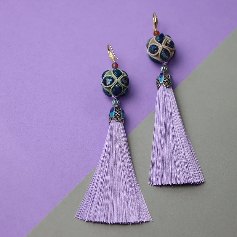 太平绣球耳坠2cm纯手工特色手工艺品山西省非物质文化遗产