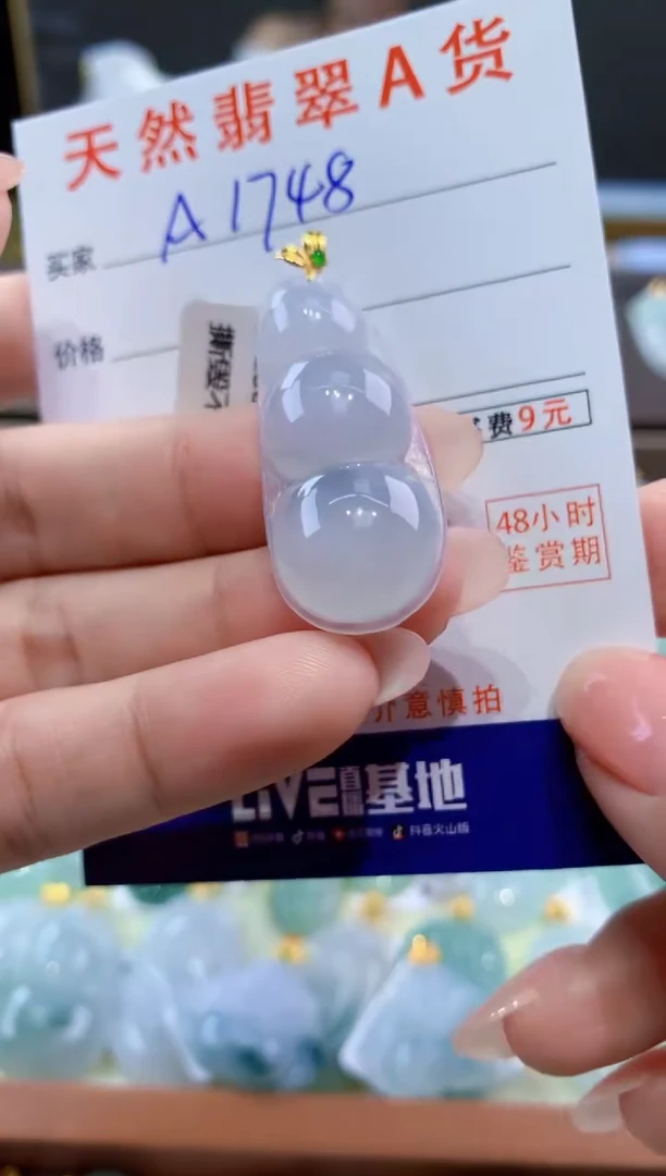 颈饰18K金镶嵌翡翠天然翡翠A货挂件