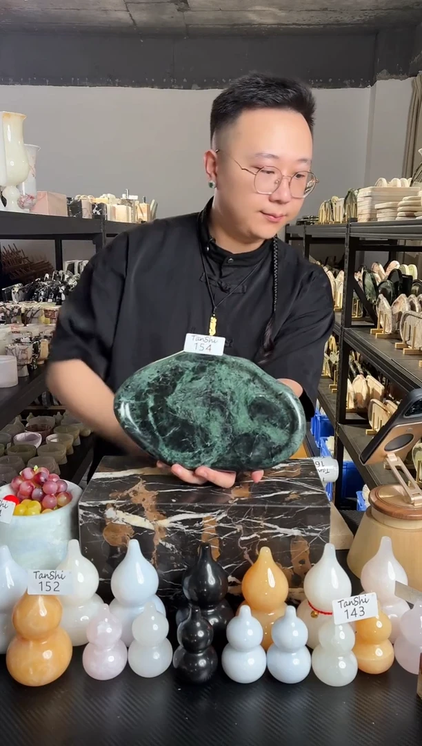 石材154普拉达绿云朵盘