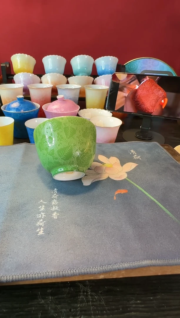 【闪购商品】景德镇手工扒花陶瓷茶具