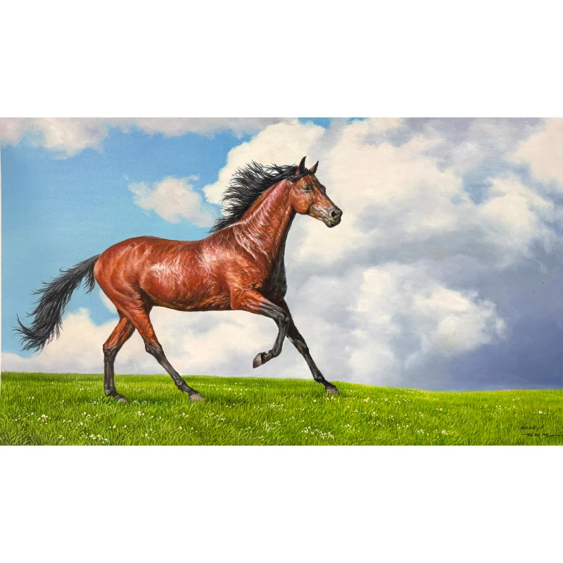 【清仓捡漏】朝鲜油画56x91cm风景 书房餐厅床头收藏精品纯手绘原作
