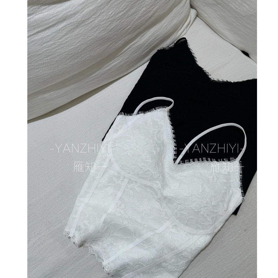 YPP!【蕾丝密语】 被硬控啦！蕾丝花边含胸垫美背内搭背心吊带女