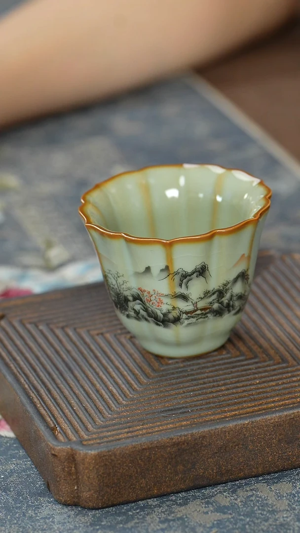 【汝窑异形客杯】【简装】