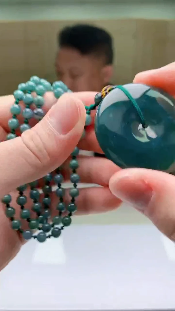 【闪购商品】定制翡翠未镶嵌4969bb-毛货挂件90赠珠链