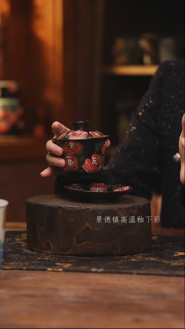 陶瓷景德镇高温釉下手绘陶瓷