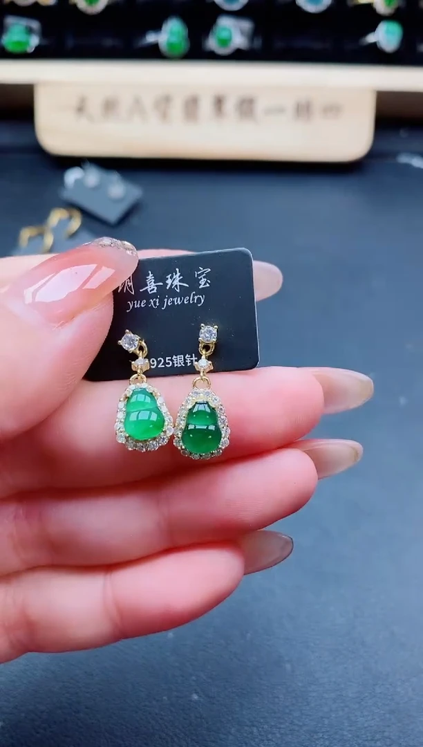 银S925镶嵌戒指翡翠1