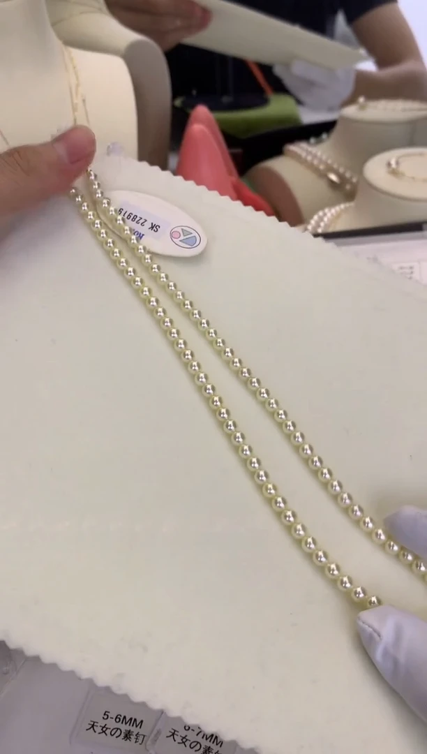 银S925镶嵌DA海水珍珠 GD005 4.5-5 羽皇金rose串链带大证