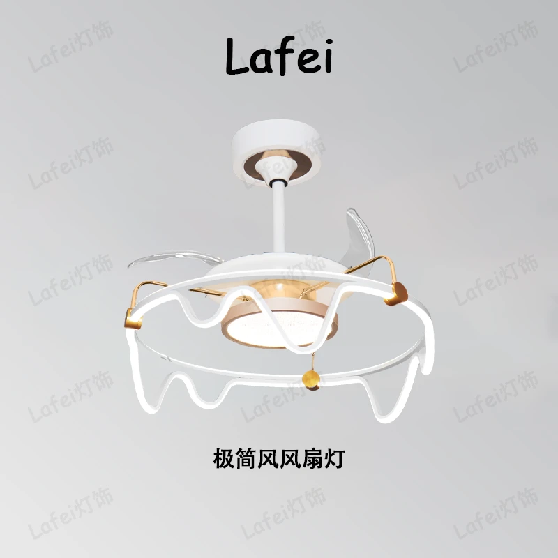 【极简风风扇灯】餐厅风扇灯现代简约家用一体静音护眼吊扇灯