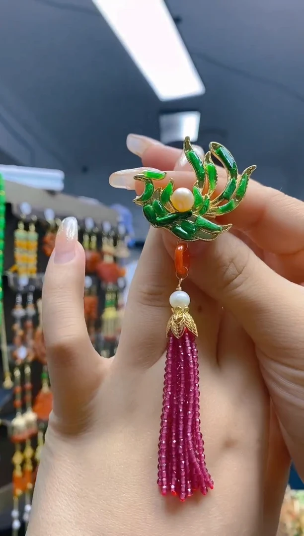 翡翠合金耳饰033翡翠胸针