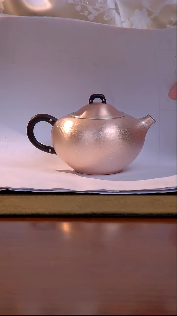 大千手作 合欢 木纹金 足银 泡壶