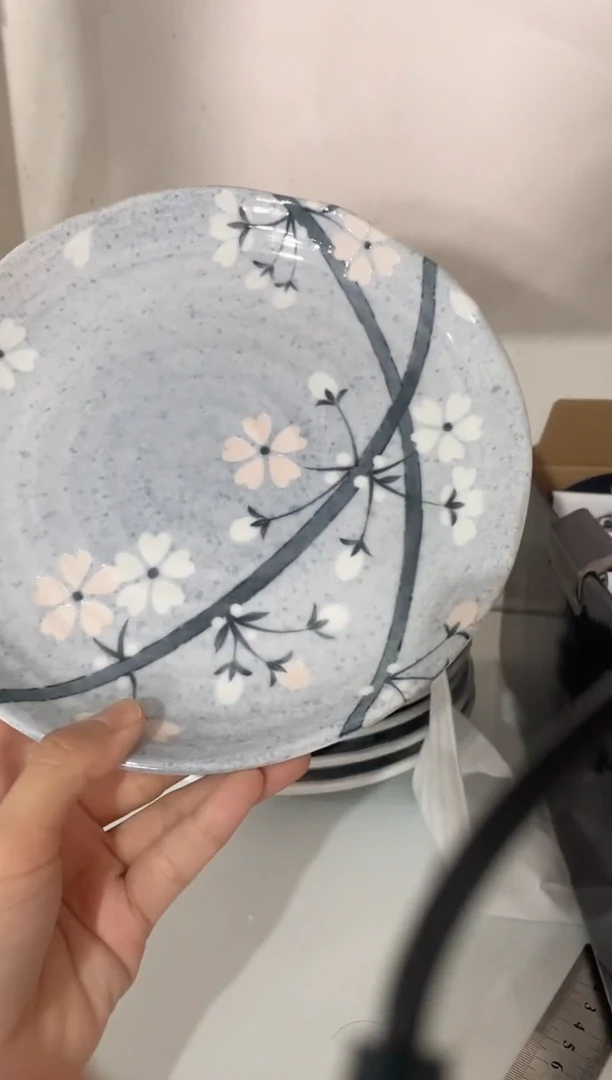 瓷片淡墨樱8.5英寸平盘 微瑕