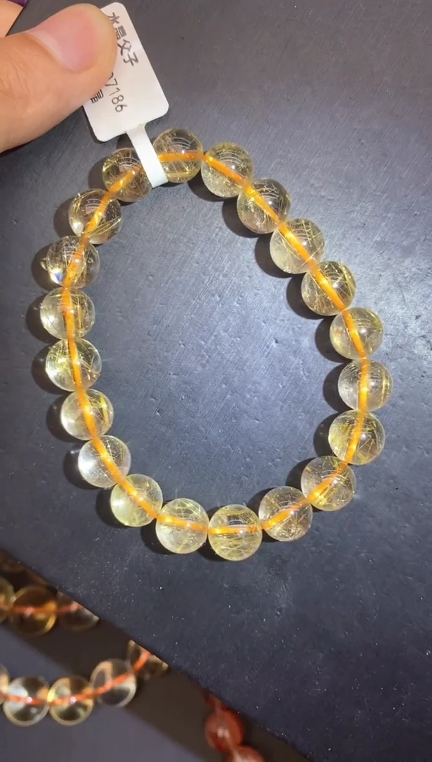 水晶手串未镶嵌9金发晶9mm