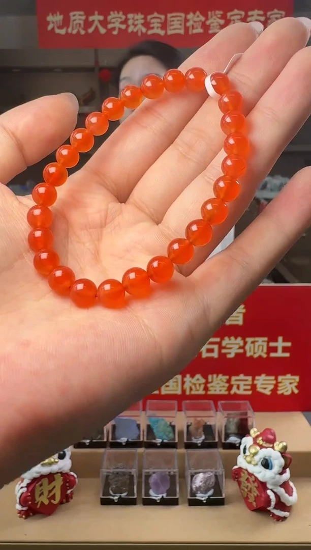 未镶嵌手串南红玛瑙精品保山冰红南红玛瑙圆珠手串6.5-7mm