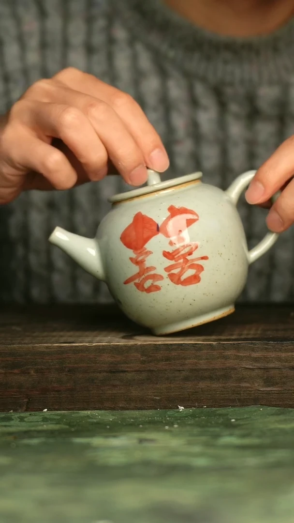 陶瓷青诗集手工手绘瓷器