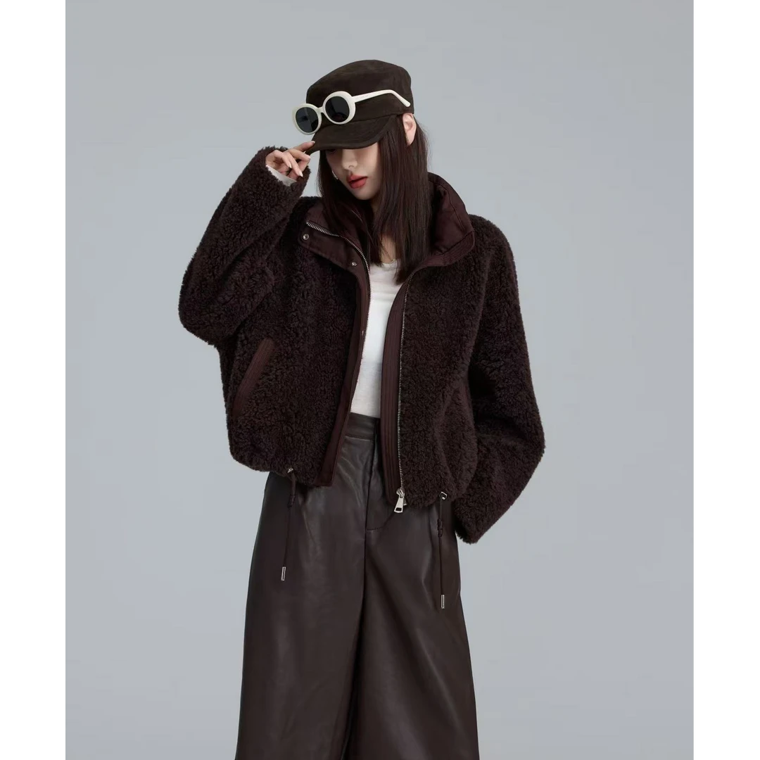 秋冬简约休闲立领下摆抽绳外套 1275 Y2-05