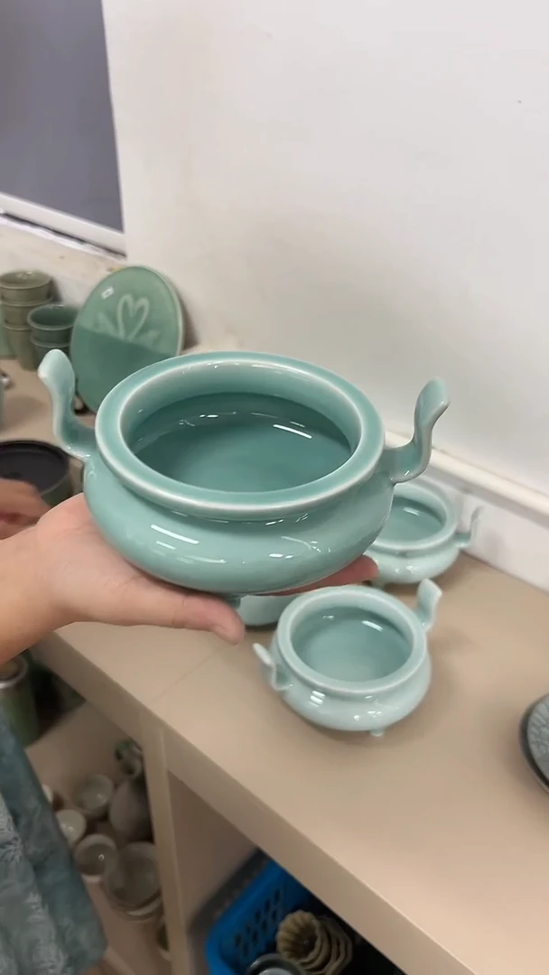 龙泉云间青瓷小米茶器