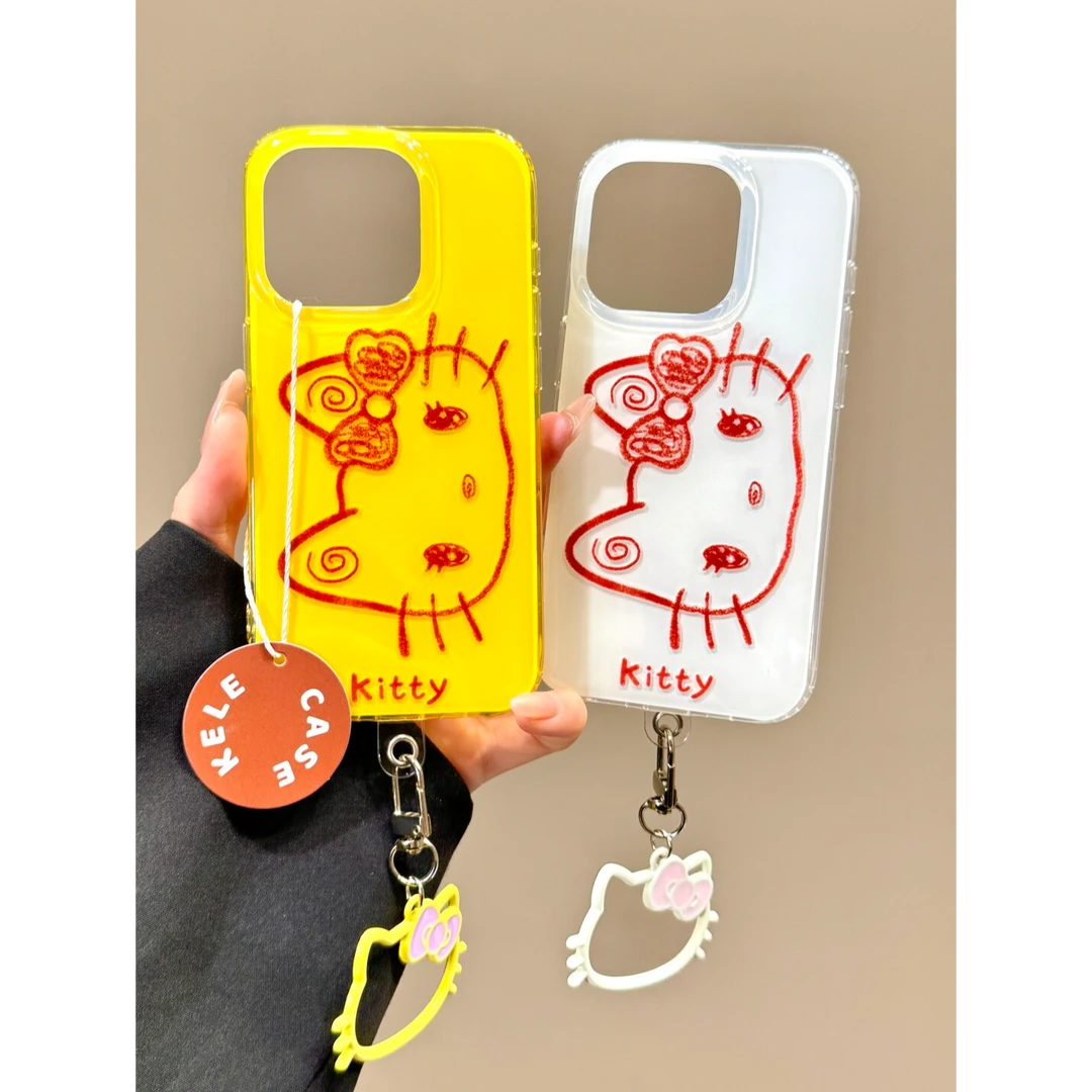 诚星泽涂鸦线条kt猫适用苹果手机壳软华为vivo小米荣耀oppo新款女