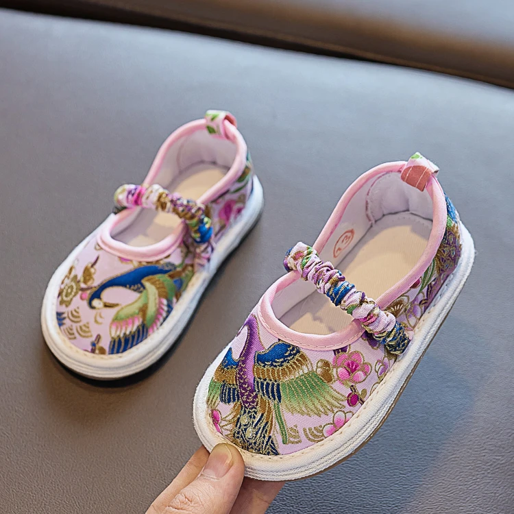 宝宝手工千层底小布鞋女1-3岁软底婴儿学步鞋儿童2老北京公主A87