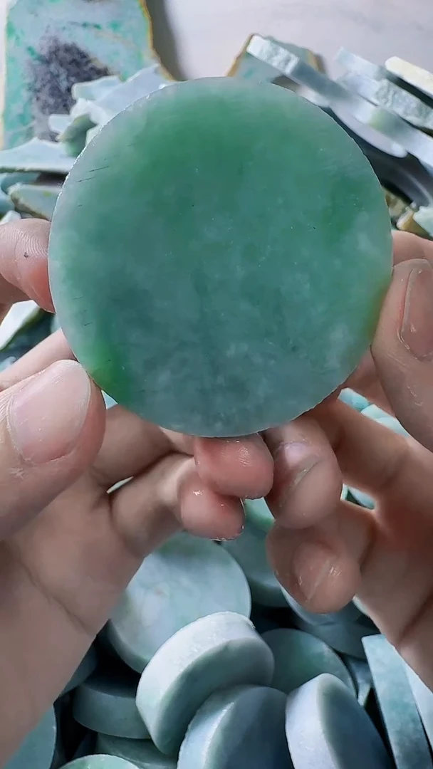 翡翠裸石缅甸翡翠A货文9074