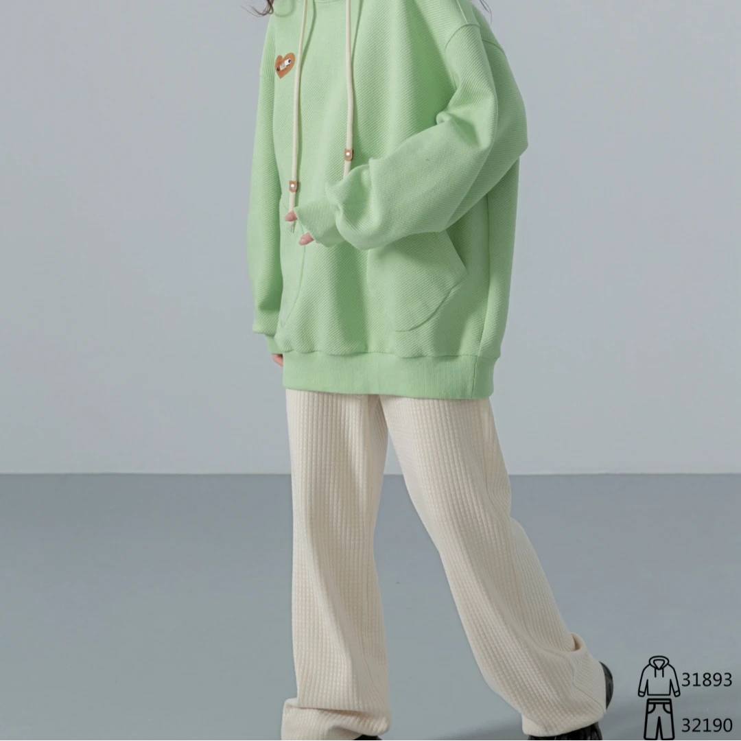 32190高端专享老林家天花板秋季休闲针织裤米白色