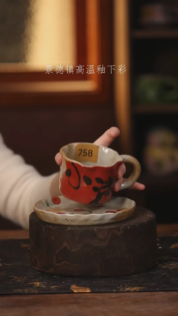 陶瓷景德镇高温釉下手绘陶瓷@L758@