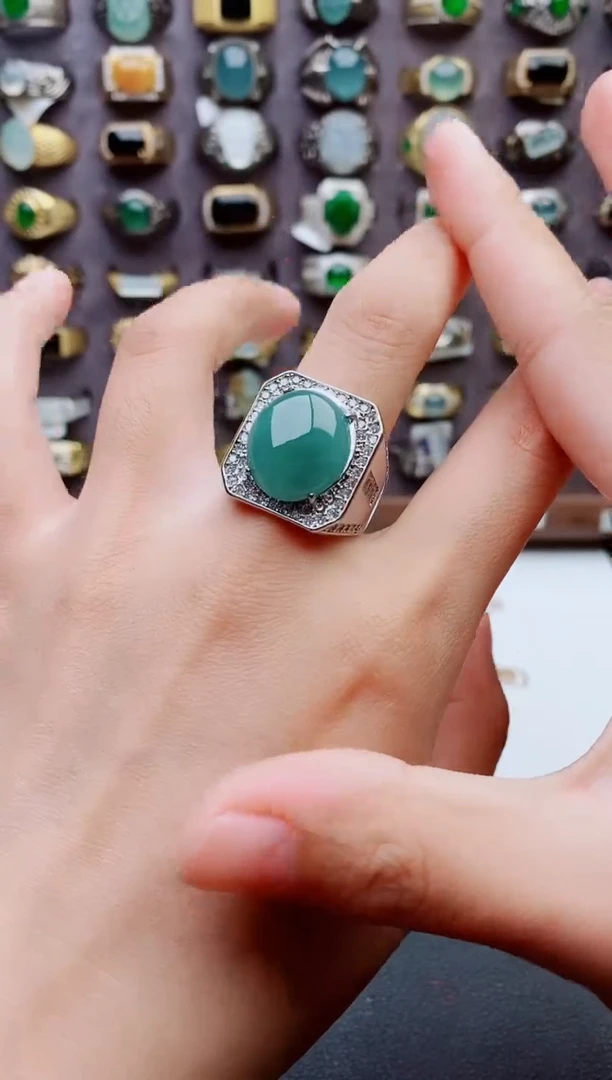 未镶嵌戒指翡翠天然翡翠a货男戒