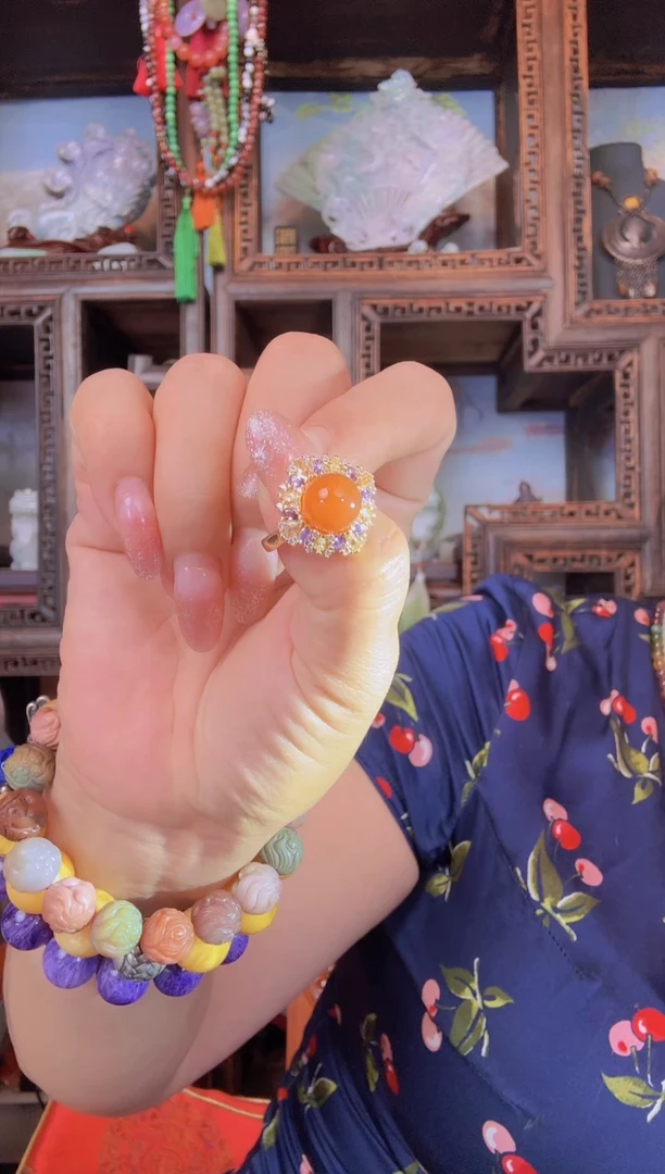 南红玛瑙未镶嵌戒指天然