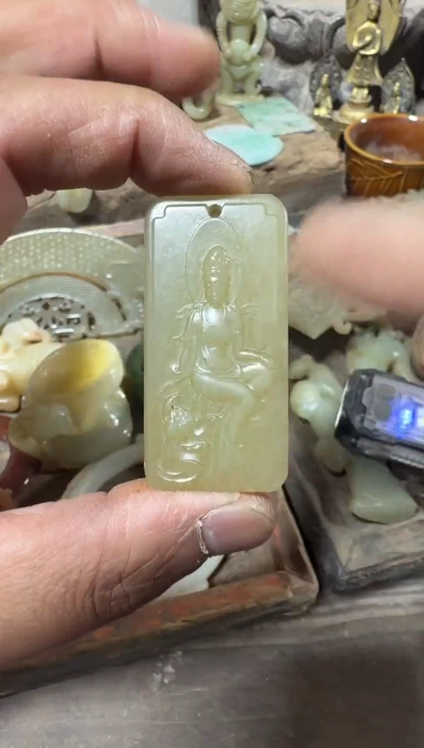 未镶嵌岫岩河磨玉（透闪石质玉）挂件玉器555555