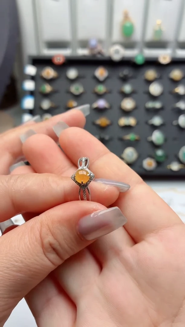 银S925镶嵌戒指翡翠.