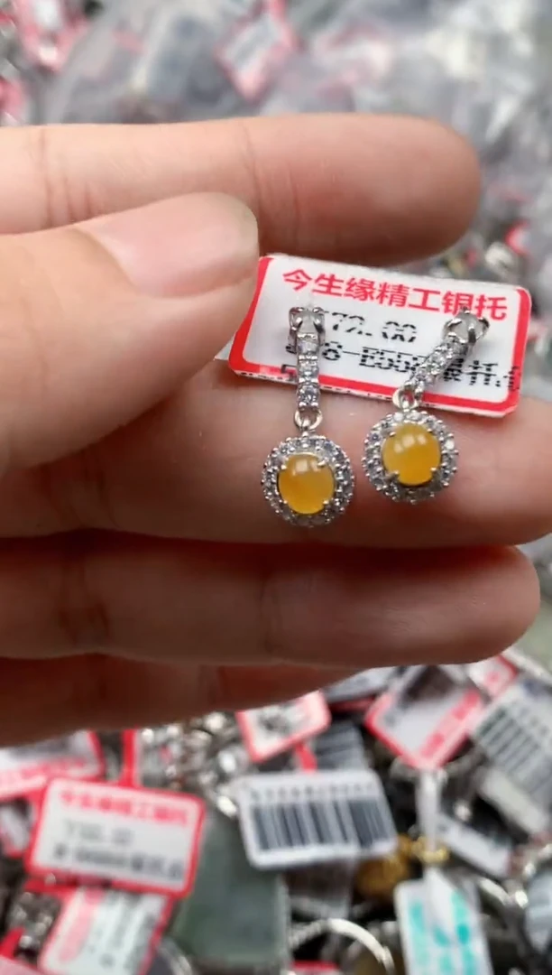 银S925镶嵌戒指翡翠天然A货缅甸翡翠