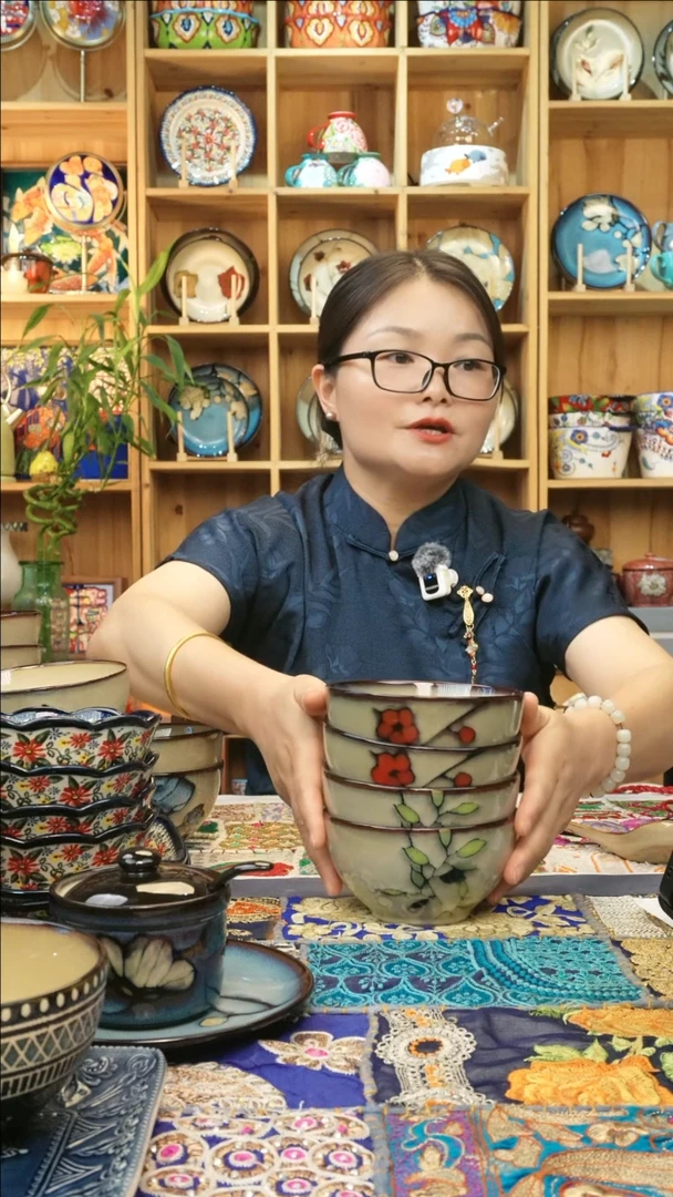 瓷片小可高温瓷餐具米饭碗2只