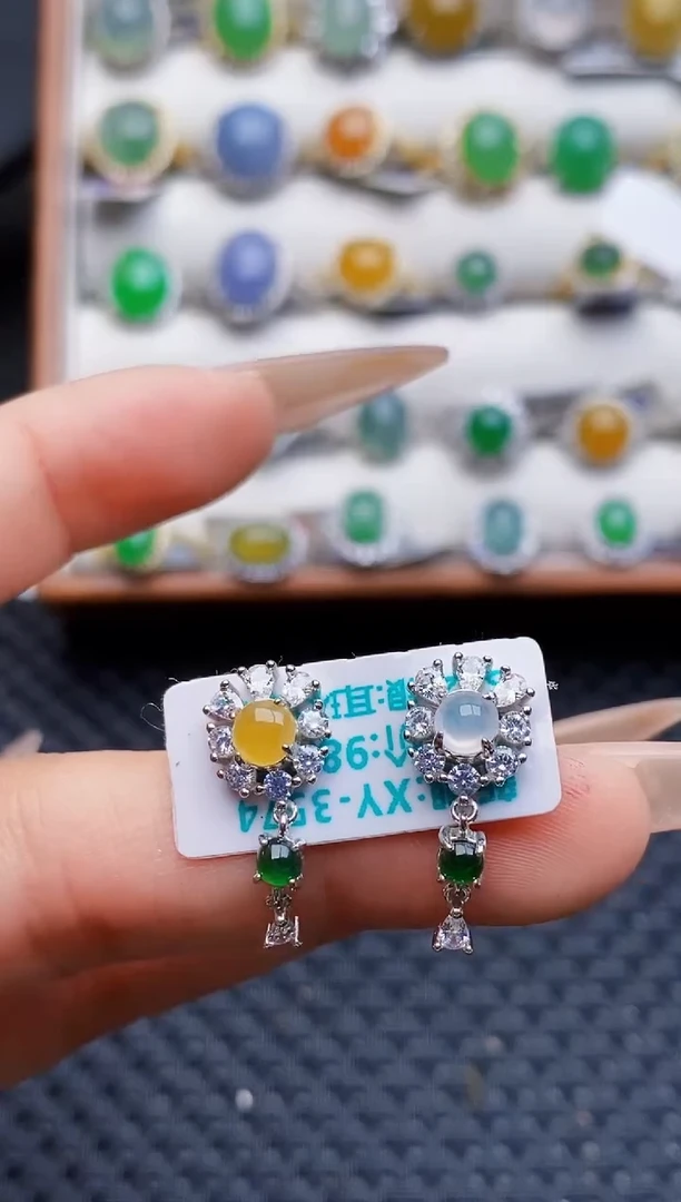 银S925镶嵌戒指翡翠2587