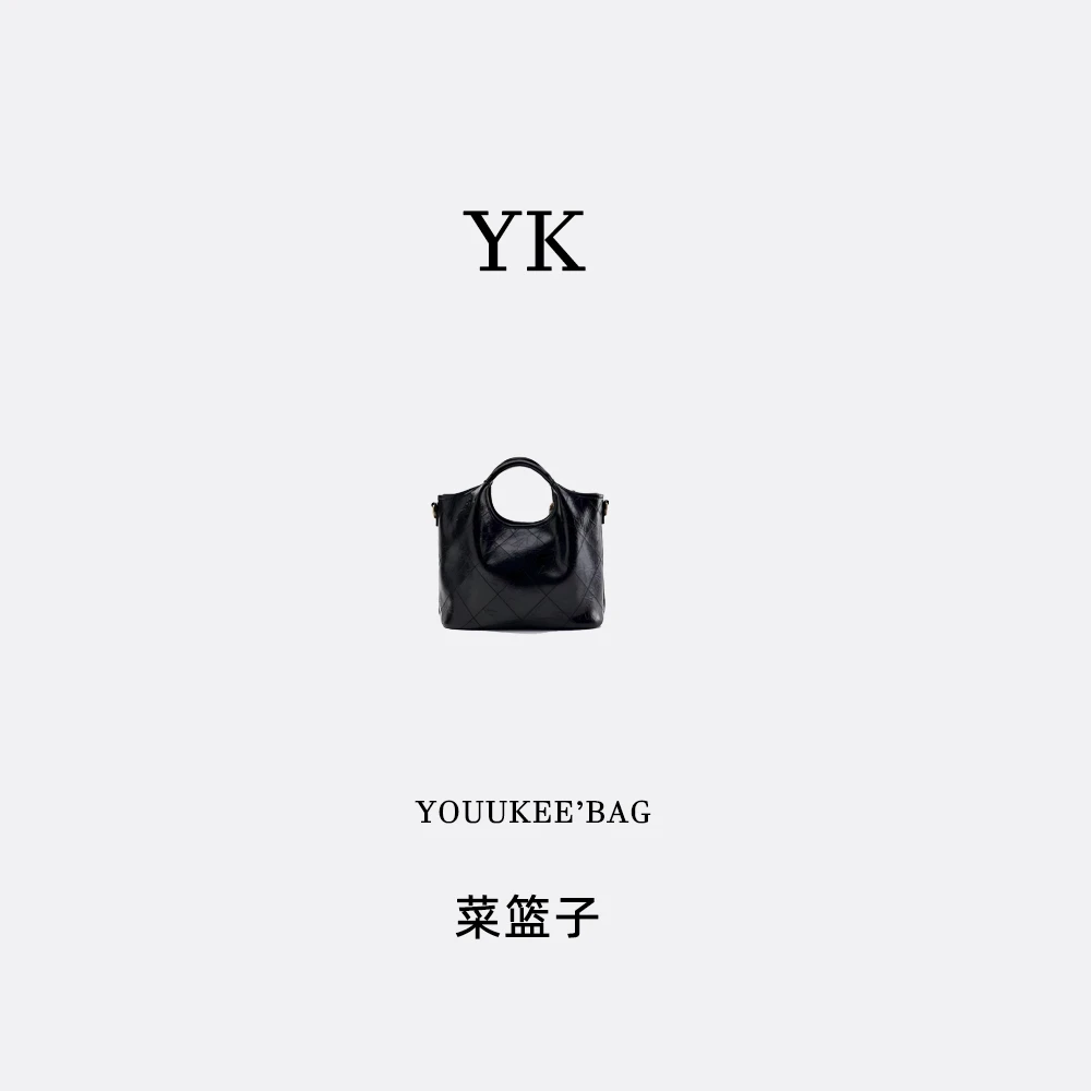 YOUUKEE/原创高定设计【杨树林菜篮子牛皮斜挎包A189】