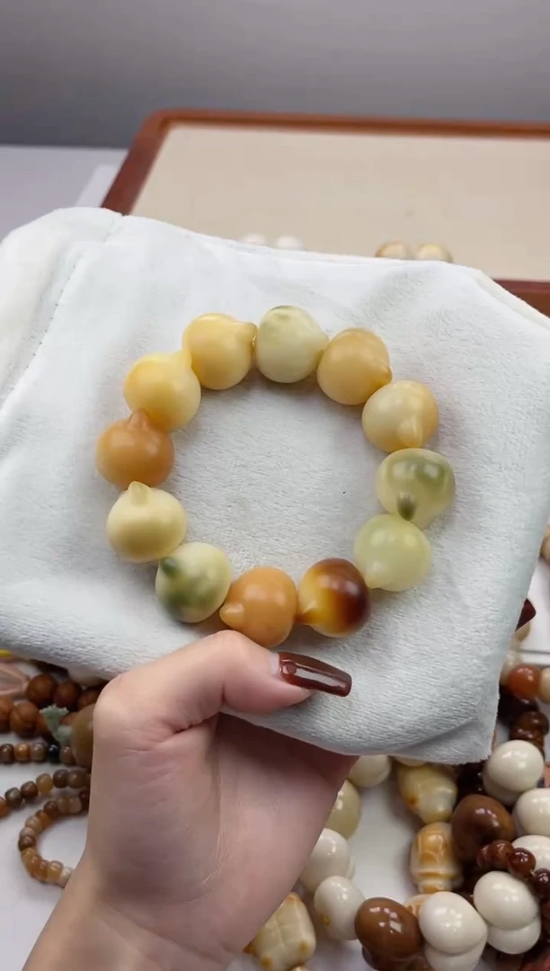 手串菩提根/象牙果L15干磨猫猫头23mm手串